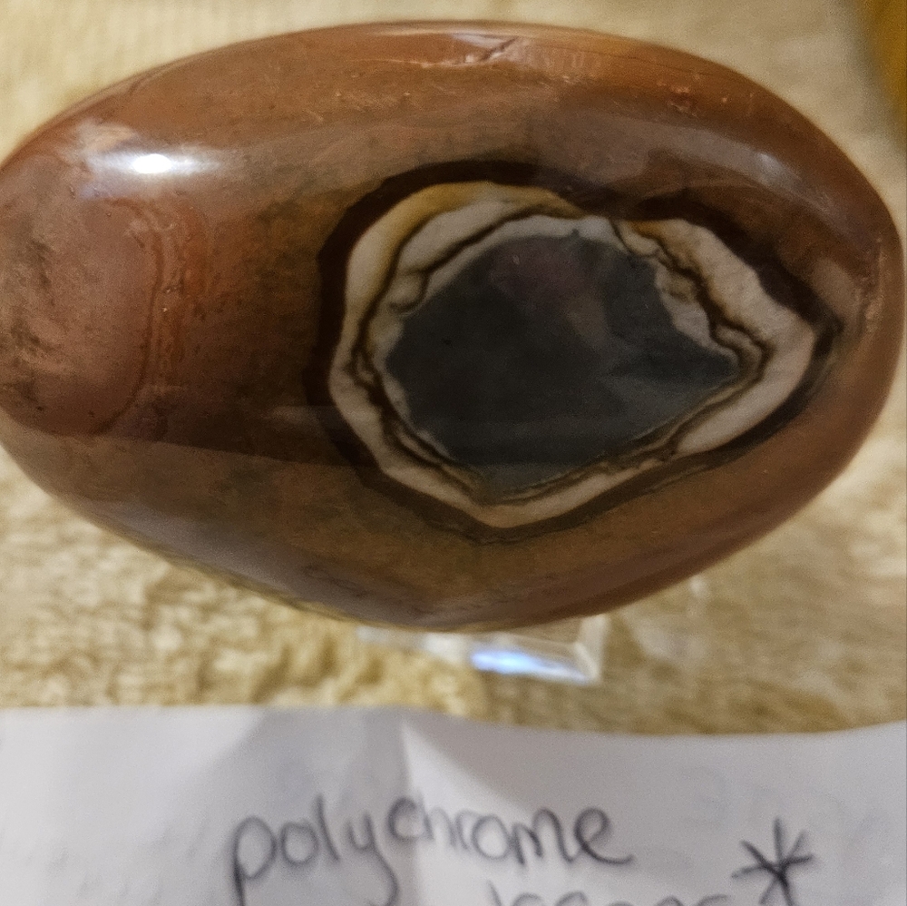Polychrome Jasper Stone with a unique pattern. Comes with a clear stand - Picture 12 of 13